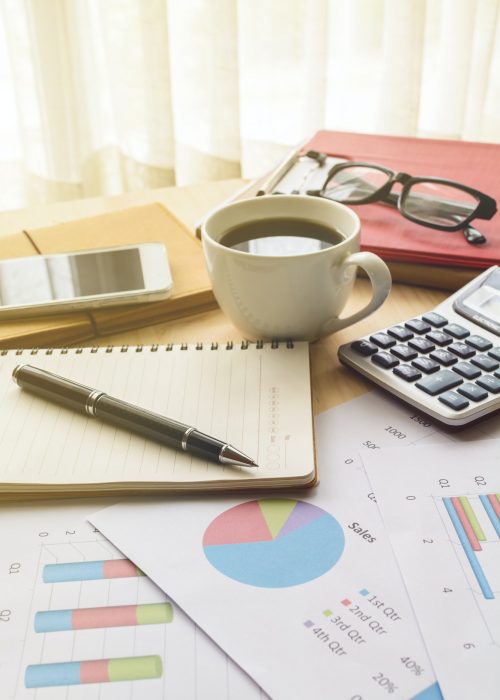 Desk office business financial accounting calculate, Graph analysis Desk office business financial accounting calculate, Graph analysis